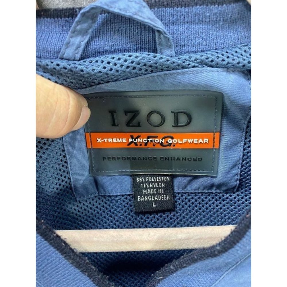 Izod XFG Jacket‎ Adult Large Blue Long Sleeve Pullover Windbreaker Mens. - Picture 5 of 9